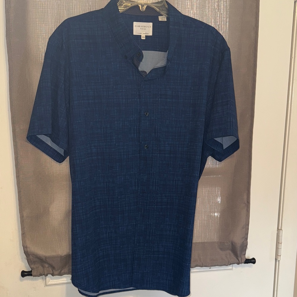 Geoffrey Beene Men's Blue Casual Button-Down Shirt